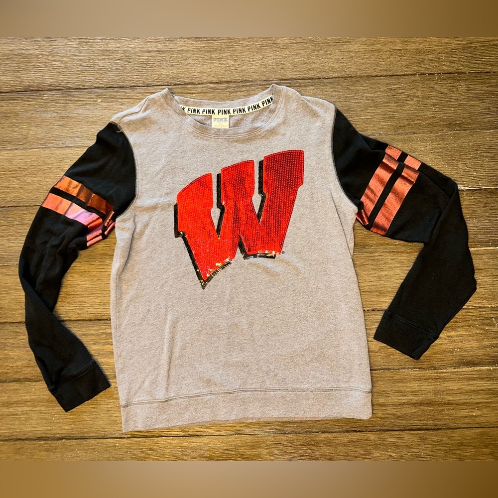 Wisconsin Badgers Women’s Crewneck -Victoria’s Secret PINK Collegiate Collection